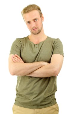 beyaz izole yakışıklı genç