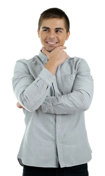 Beau jeune homme isolé sur blanc — Photo