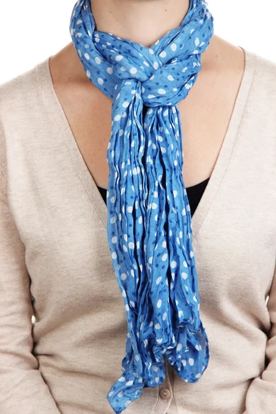 Woman wearing scarf close up — Stock Photo, Image