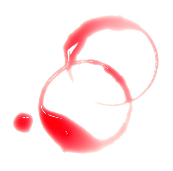 Close up of wine stain on white background with clipping path — Stock Photo, Image