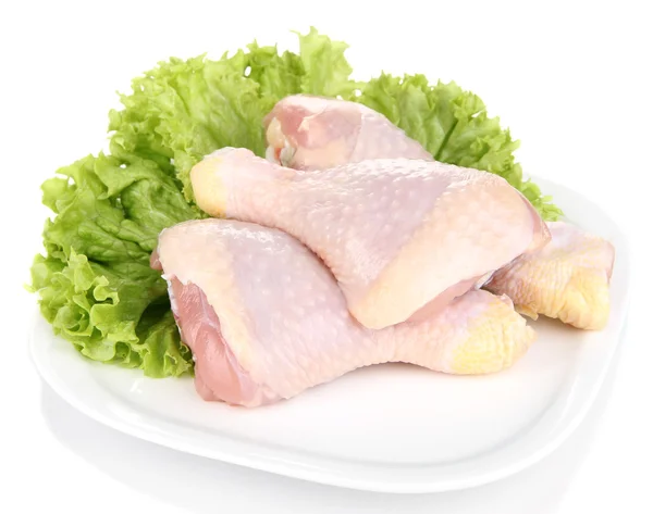 Raw chicken legs isolated on white Royalty Free Stock Photos