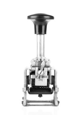 beyaz izole eski metal pul