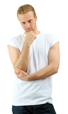 beyaz izole yakışıklı genç