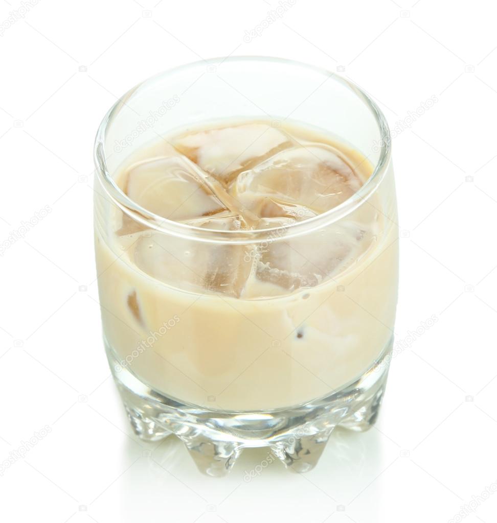 Baileys liqueur in glass isolated on white Stock Photo by ©belchonock