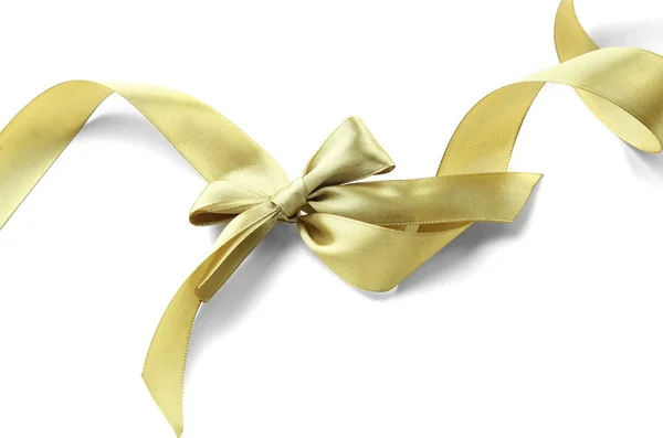 Color gift satin ribbon bow, isolated on white — Stock Photo, Image