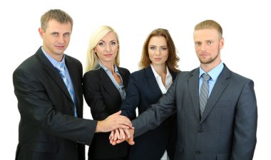 bir grup iş adamı beyazlar üzerinde izole edilmiş