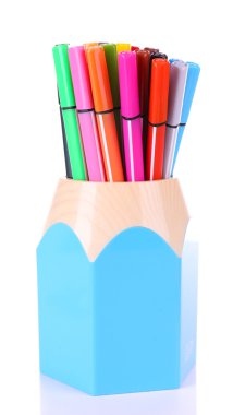 keçeli kalem üzerinde beyaz izole standı