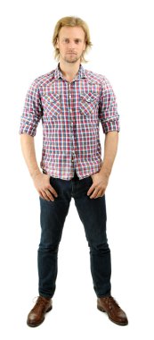 beyaz izole yakışıklı genç