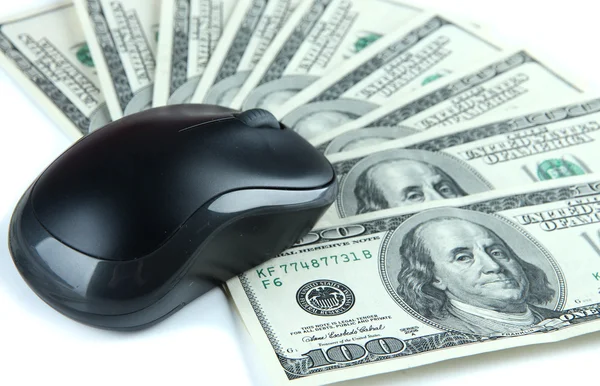 ドルの上のコンピューターのマウスをクローズ アップ — ストック写真
