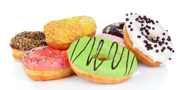 Zoete donuts geïsoleerd op wit — Stockfoto