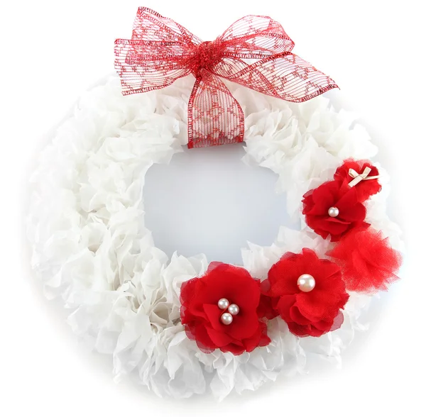 Decorative wreath with flowers isolated on white — Stock Photo, Image