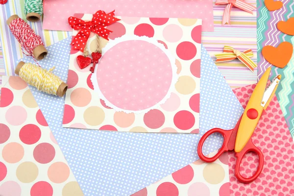 Vackra handgjorda post-kort och scrapbooking element — Stockfoto