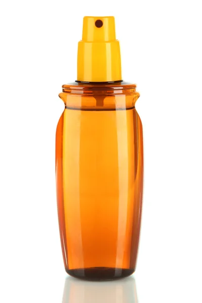 Flasche mit Sonnencreme isoliert auf weiß — Stockfoto