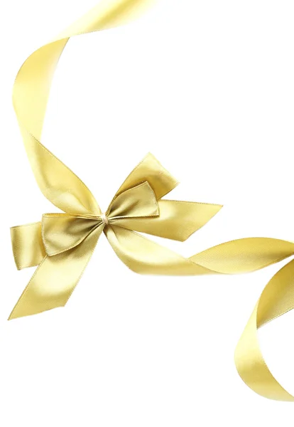 Color gift satin ribbon bow, isolated on white — Stock Photo, Image