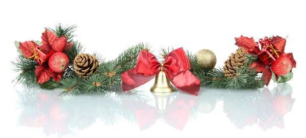 Composição das decorações de Natal isolado em branco — Fotografia de Stock