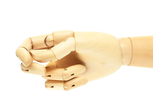 Dřevěná ruka izolovaných na bílém — Stock fotografie