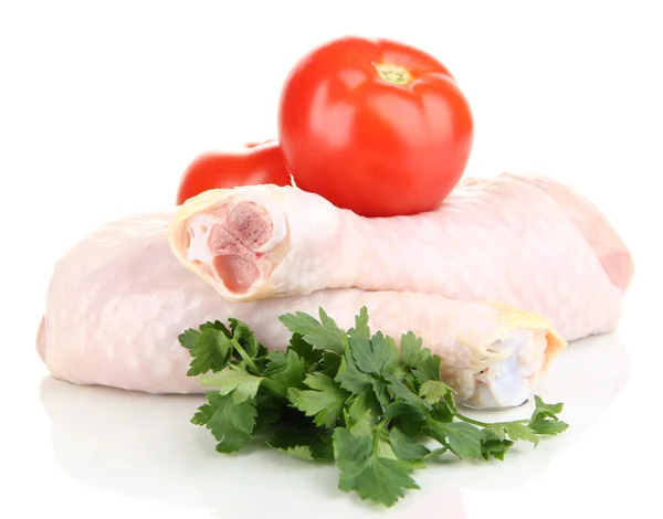 Raw chicken legs isolated on white — Stock Photo, Image