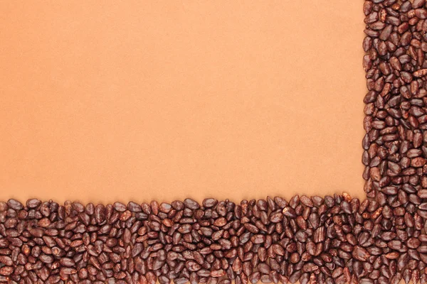 Slunečnicová zrna v čokoládě, na hnědé pozadí — Stock fotografie