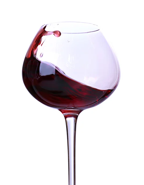 Wineglass with red wine, isolated on white — Stock Photo, Image