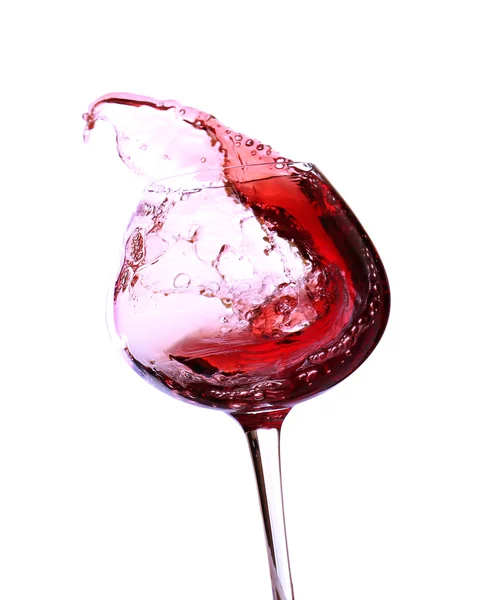 Wineglass with red wine, isolated on white — Stock Photo, Image