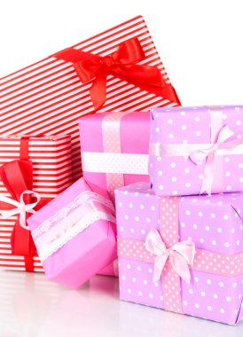 hediye kutuları, beyaz izole kaydırma şenlikli