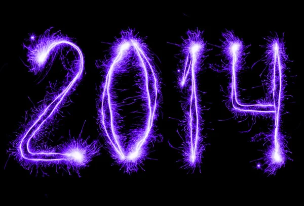 New year sparklers on black background — Stock Photo, Image