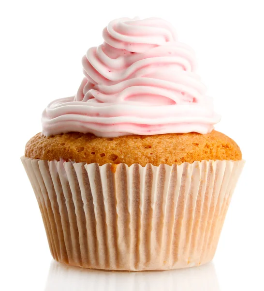 Cupcake savoureux, isolé sur blanc — Photo