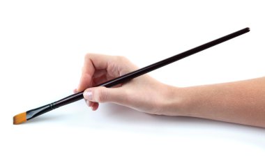 beyaz izole el boya fırçası