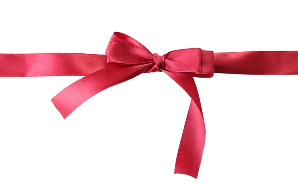 Color gift satin ribbon bow, isolated on white — Stock Photo, Image