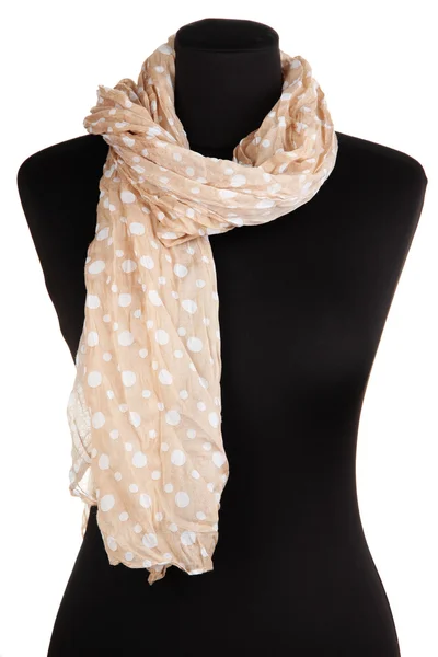 Skyltdocka bär scarf isolerad på vit — Stockfoto