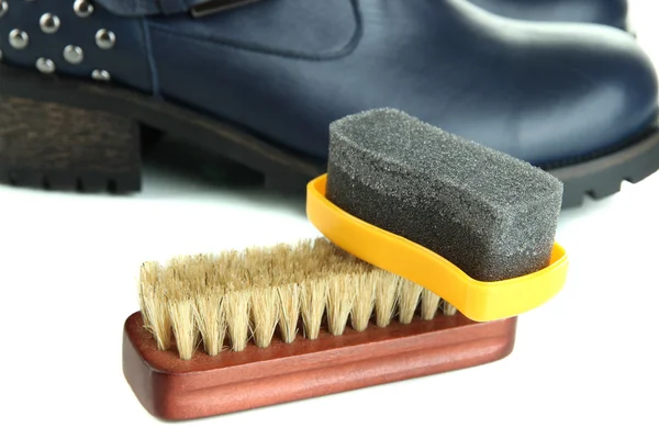 Shoe polishing close up — Stock Photo, Image