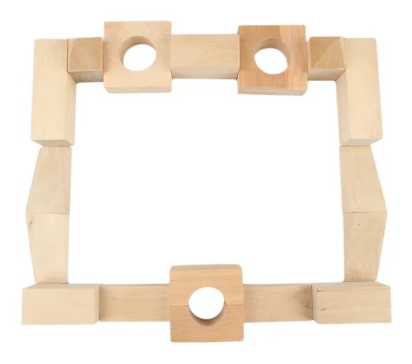 Wooden toy blocks isolated on white — Stock Photo, Image