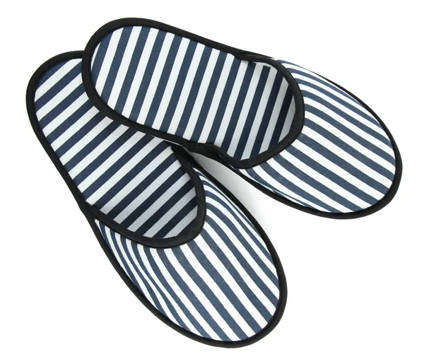 Striped slippers isolated on white — Stock Photo, Image