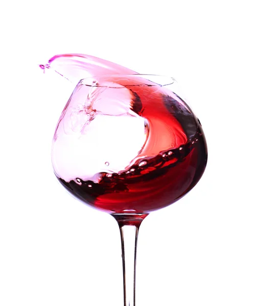 Wineglass with red wine, isolated on white — Stock Photo, Image