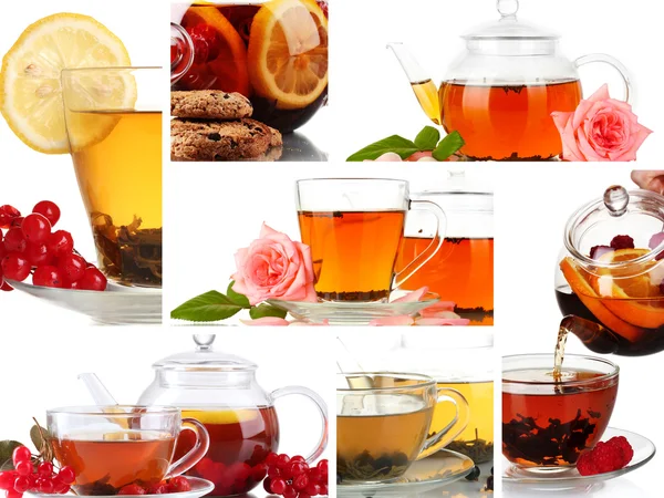 Tasty tea collage — Stock Photo, Image