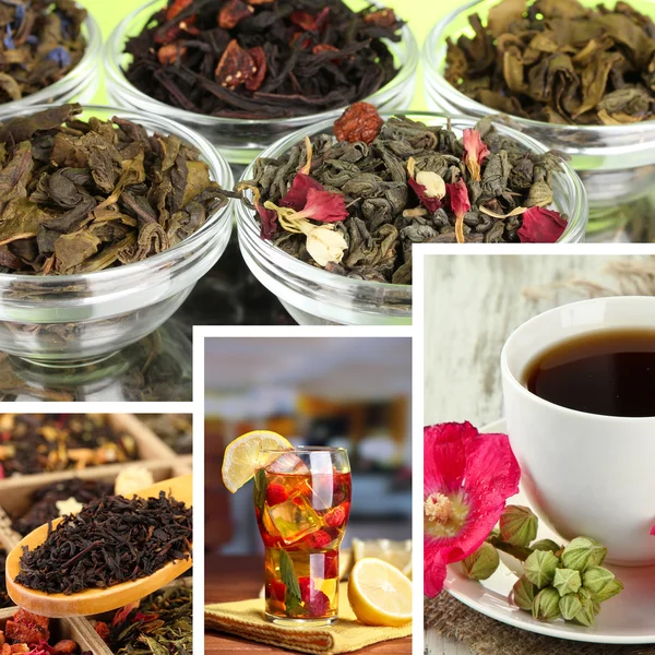 Tasty tea collage — Stock Photo, Image