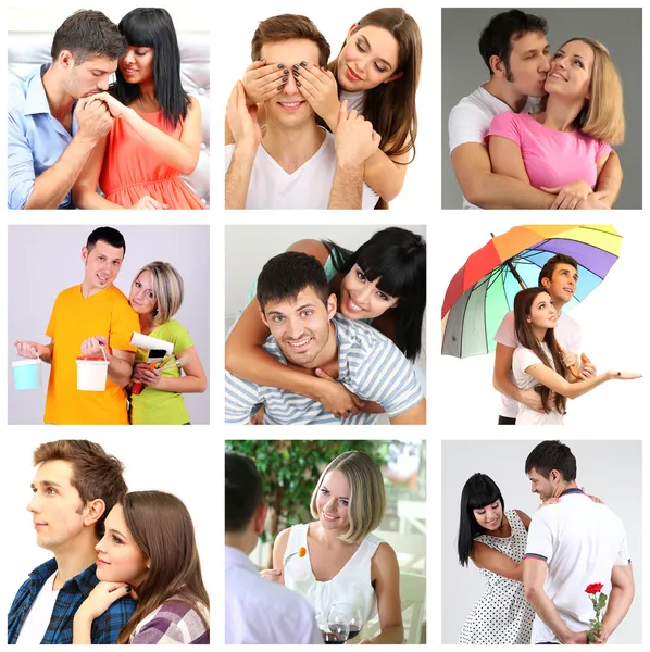 Collage of happy couples — Stock Photo, Image