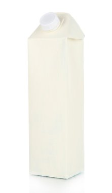 süt paketi üzerinde beyaz izole
