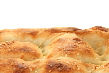 pita ekmeği üzerine beyaz izole