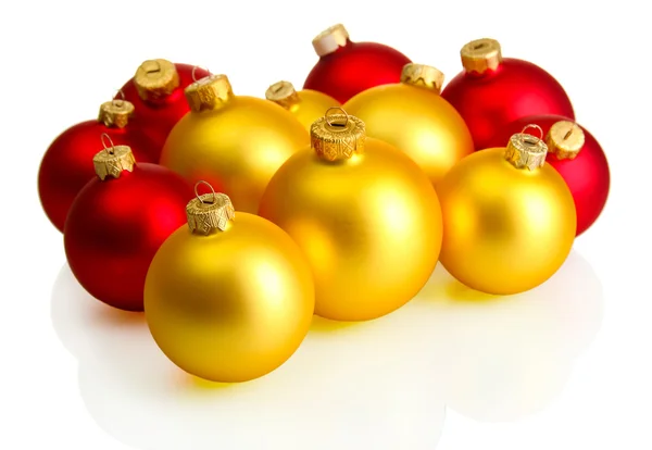 Hermosas bolas de Navidad, aisladas en blanco — Foto de Stock