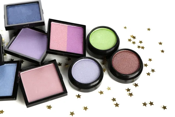 Mooie lichte eye shadows geïsoleerd op wit — Stockfoto