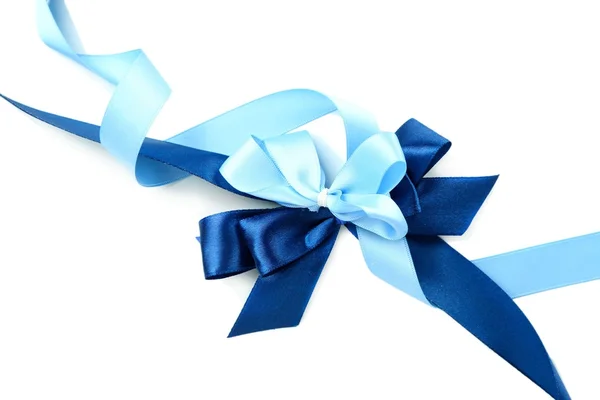 Color gift satin ribbon bow, isolated on white — Stock Photo, Image