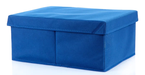 白で隔離される青い繊維ボックス — ストック写真