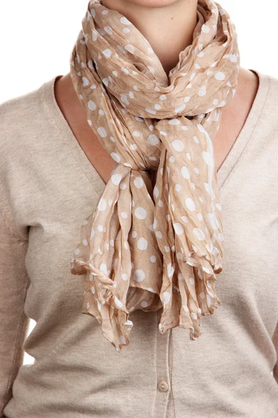 Woman wearing scarf close up — Stock Photo, Image