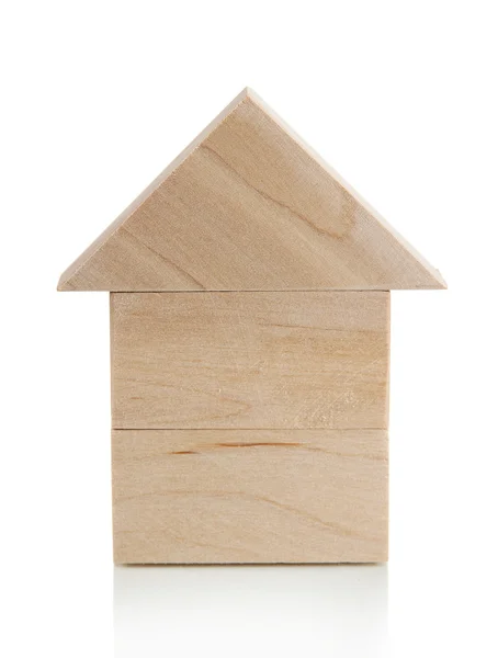 孤立的白色衬底上的木头房子 — 图库照片