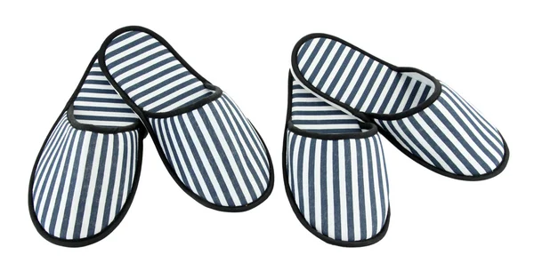 Striped slippers isolated on white — Stock Photo, Image