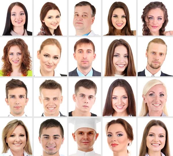 Collage of many different human faces — Stock Photo, Image