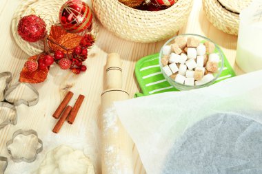 Yılbaşı kurabiyeleri yakın çekim yapma süreci