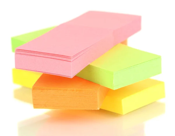 Stack of colorful Sticky Notes isolated on white — Stock Photo, Image