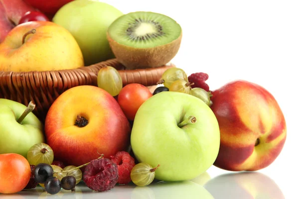 Assortment of juicy fruits, isolated on white — Stock Photo, Image